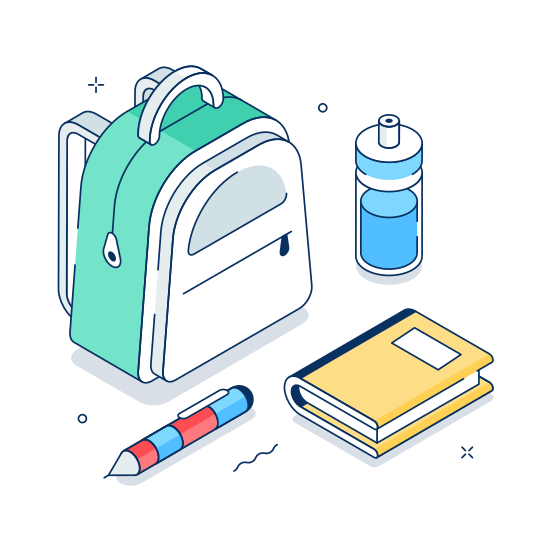 School, Supplies, Learning, Education, Stationery illustration