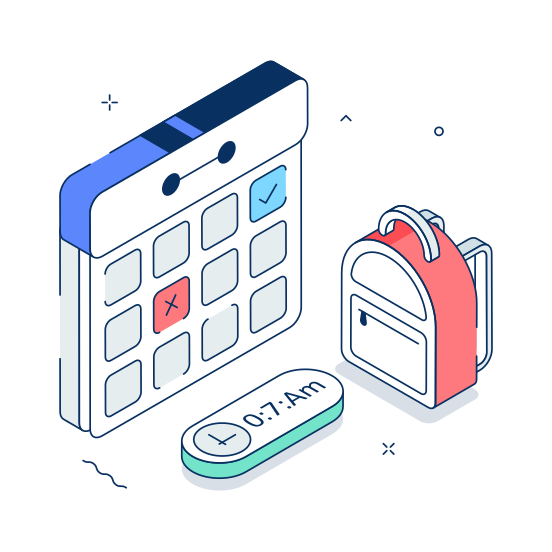 School, Timetable, Schedule, Calendar, Planner illustration