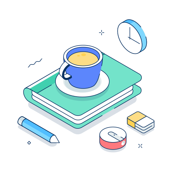 Study, Break, Student, Coffee, Learning illustration