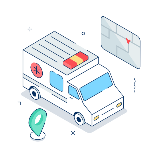 Ambulance, Tracking, Location, Emergency, Transport illustration