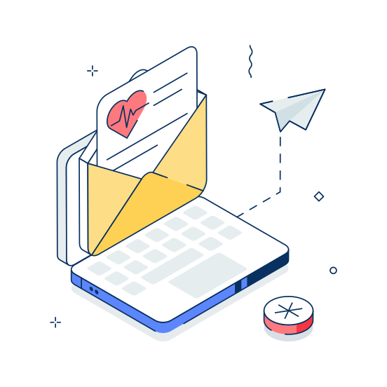 Email, Notification, Communication, Health, Mail illustration
