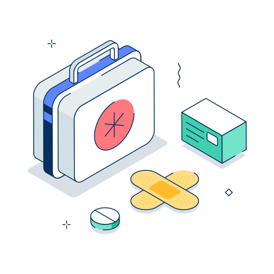 First Aid, Kit, Medical, Healthcare, Box illustration