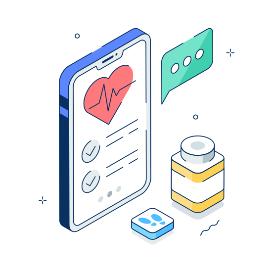Health, App, Digital, Online, Monitoring illustration