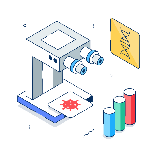 Medical, Laboratory, Microbiology, Microscope, Research illustration