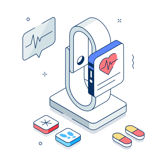 Smartwatch, Health, Tracker, Biometric, Device illustration