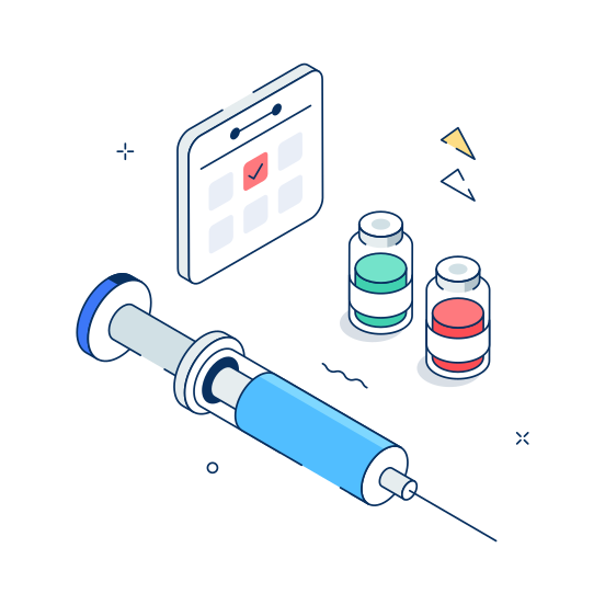 Vaccination, Vaccine, Schedule, Planner, Organizer illustration