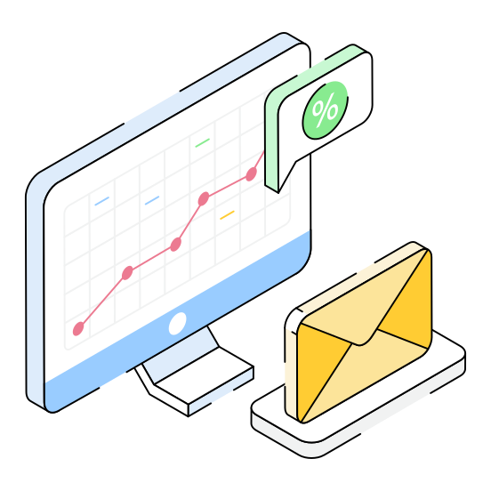 Analytics, Communication, Correspondence, Online, Email illustration