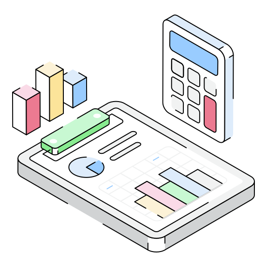 Calculation, Totalization, Estimation, Budget, Document illustration