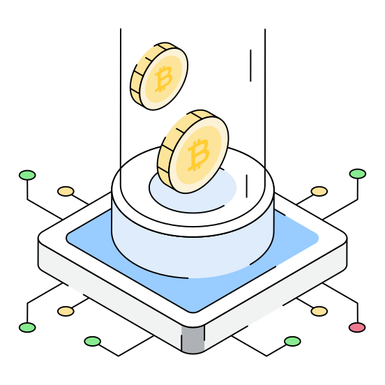 Digital, Money, Bitcoin, Crypto, Blockchain illustration