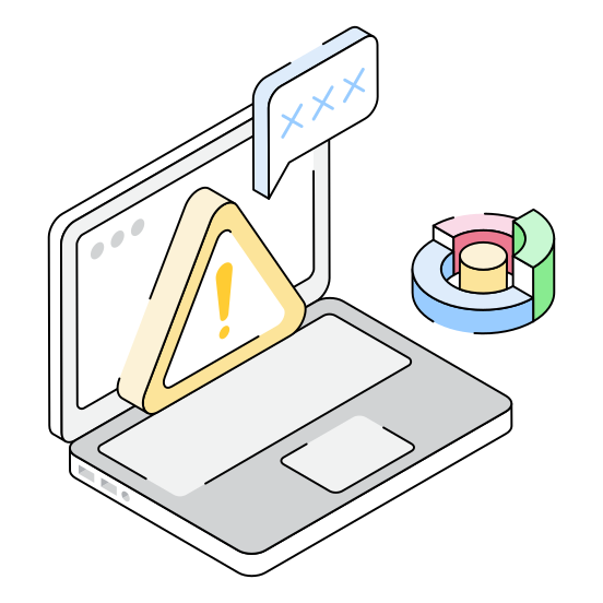 Error, Issue, Problem, Laptop, System illustration