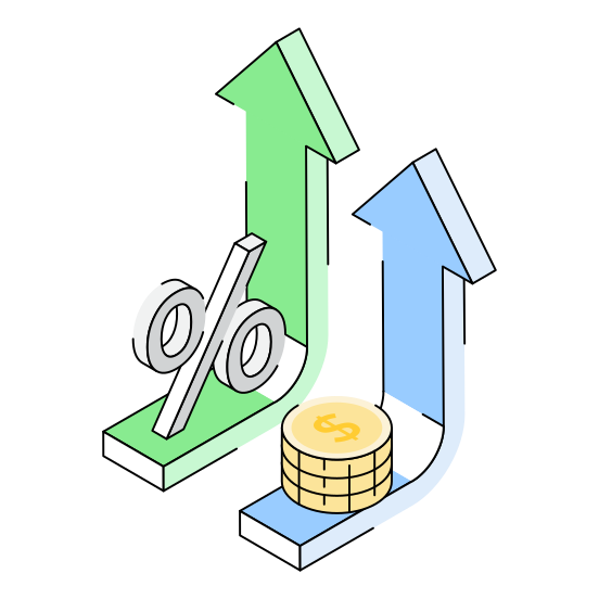 Interest, Profit, Revenue, Growth, Rate illustration