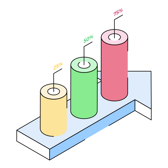 Percentage, Growth, Arrow, Increase, Report illustration