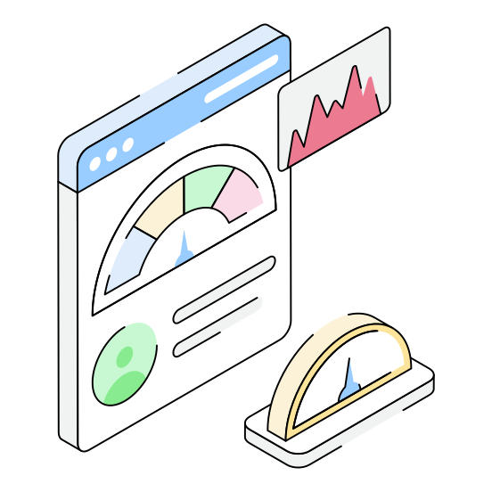 Performance, Productivity, Efficiency, Speedometer, Meter illustration