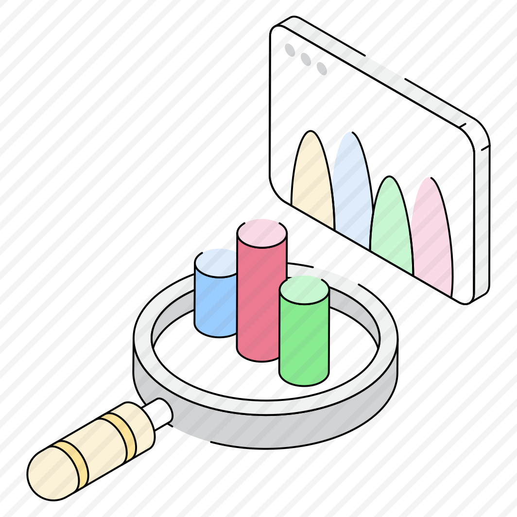 Research, Magnifier, Bars, Search, Report preview