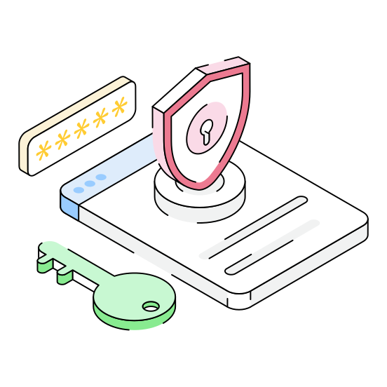 Secure, Login, Password, Profile, Account illustration