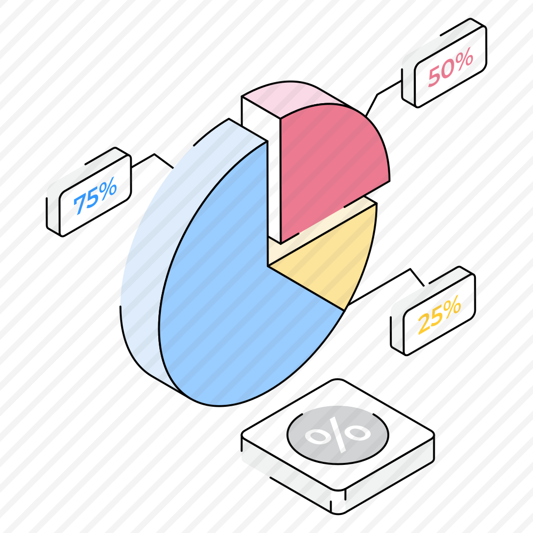 Shares, Investment, Pie, Percentage, Report preview