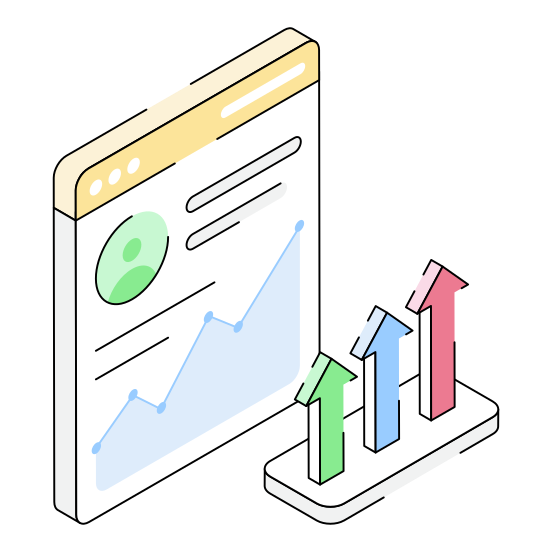 Site, Website, Arrows, Growth, Increase illustration