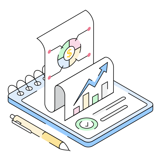 Statement, Profit, Document, Notepad, Report illustration