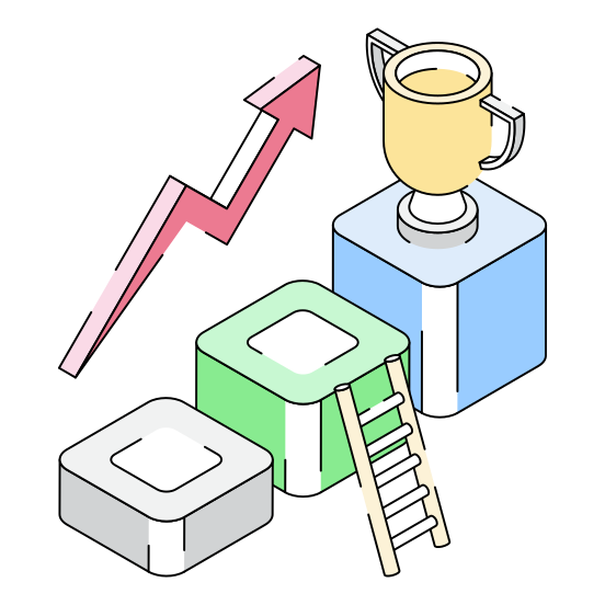 Success, Achievement, Reward, Award, Growth illustration