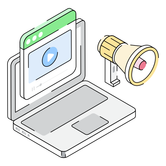 Video, Marketing, Promotion, Publicity, Advertising illustration