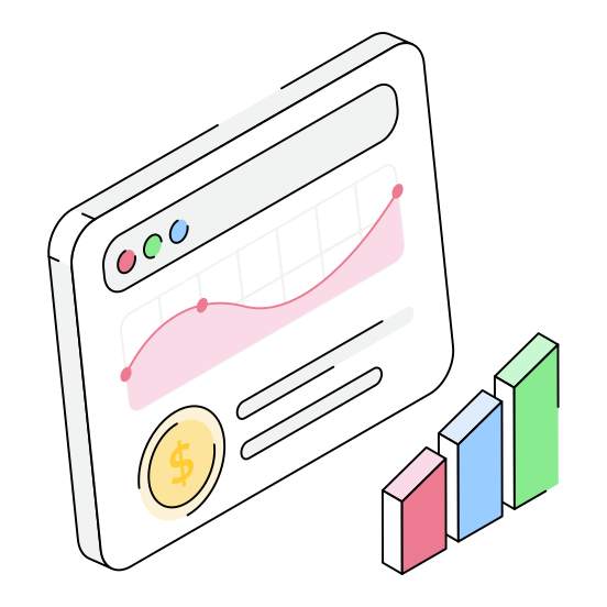 Website, Sales, Online, Finance, Report illustration