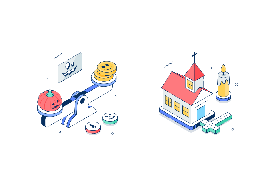 A Grown-Up Halloween Party Illustration Set