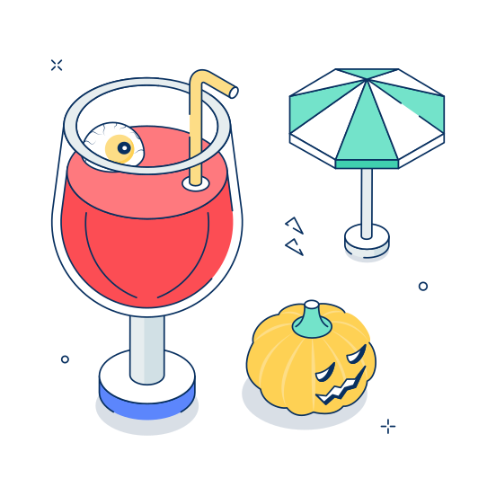 Halloween, Cocktail, Drink, Beverage, Party, Celebration, Spooky illustration