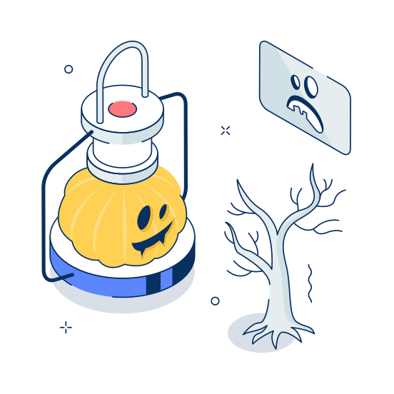 Halloween, Lantern, Illumination, Light, Lamp, Spooky, Scary illustration