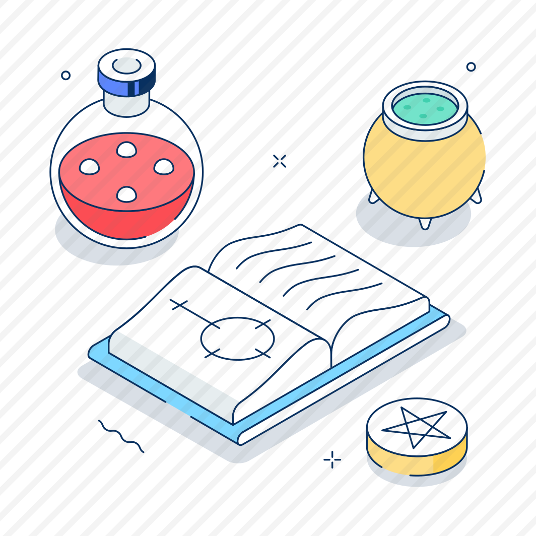Halloween, Magic, Witchcraft, Potion, Poison, Cauldron, Spellbook preview