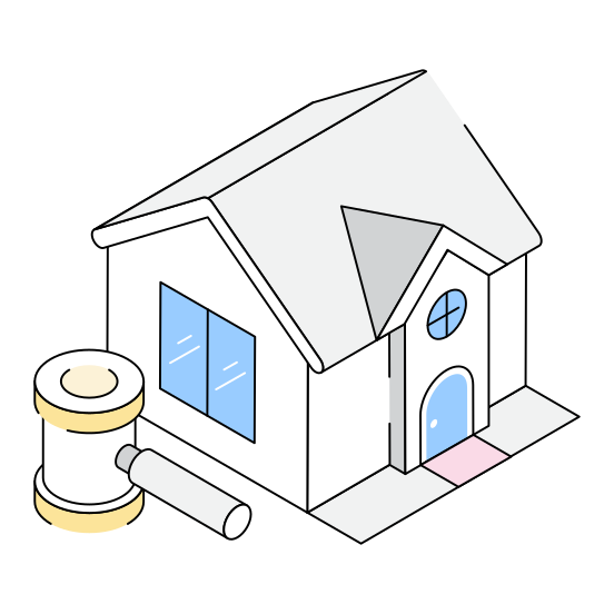Auction, Bidding, Home, House, Residence illustration