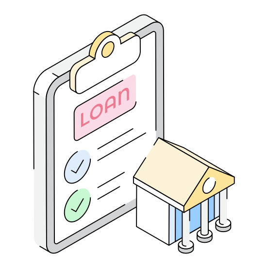 Bank, Loan, Mortgage, Paper, Document illustration