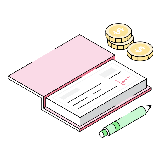 Cheque, Paycheck, Payment, Bank, Checkbook illustration