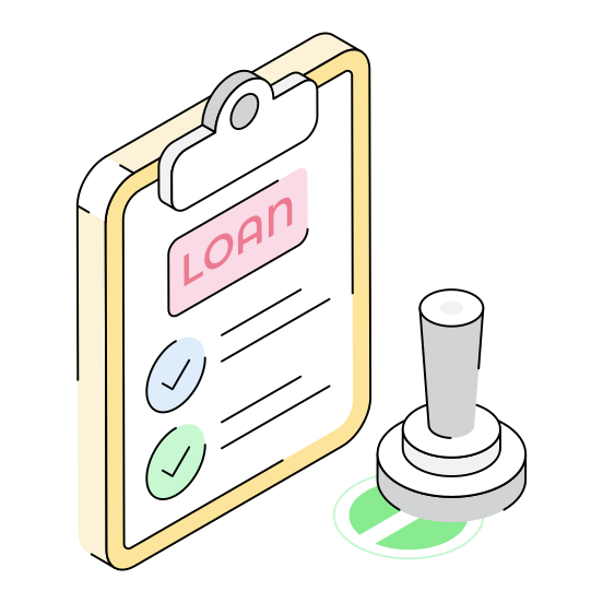 Document, Loan, Approval, Stamp, Paper illustration