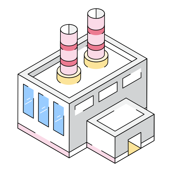 Factory, Industry, Mill, Plant, Manufacturer illustration