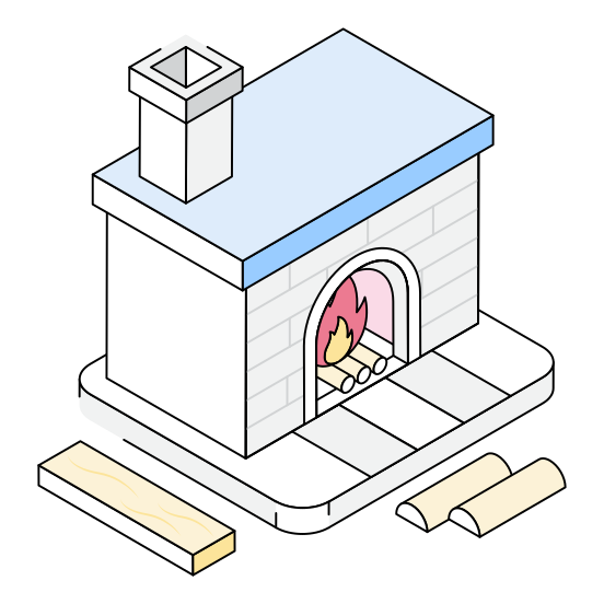 Fireplace, Firepit, Furnace, Chimney, Burning illustration