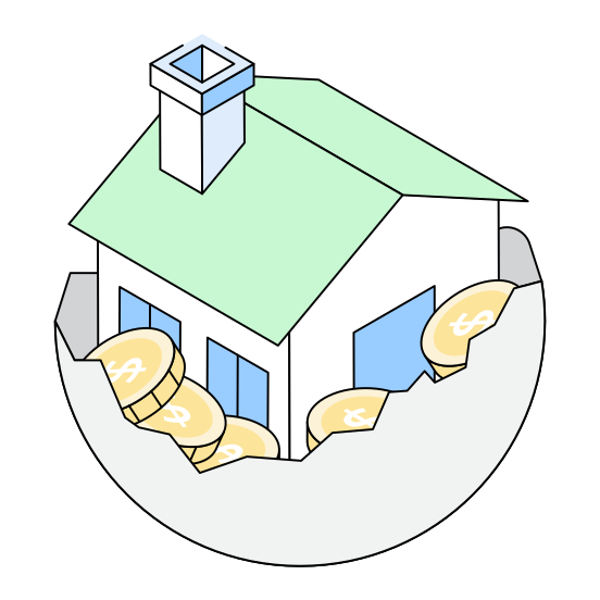 Home, House, Savings, Money, Buy illustration