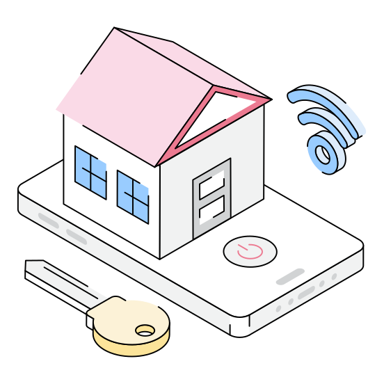 Homeownership, Home, House, App, Key illustration