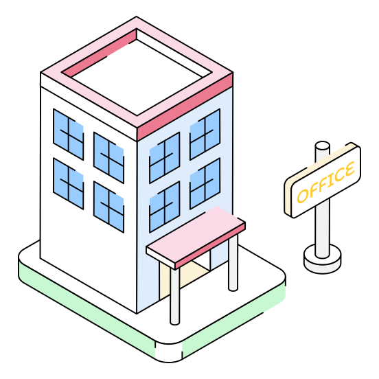 Office, Corporate, Board, Signboard, Apartment illustration
