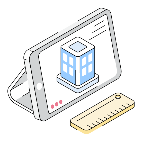 Online, Device, Digital, Hotel, Residence illustration