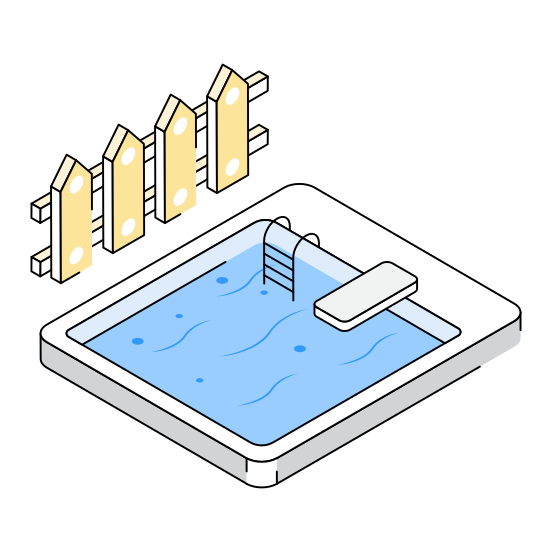 Property, Estate, Pool, Architecture, Poolside illustration