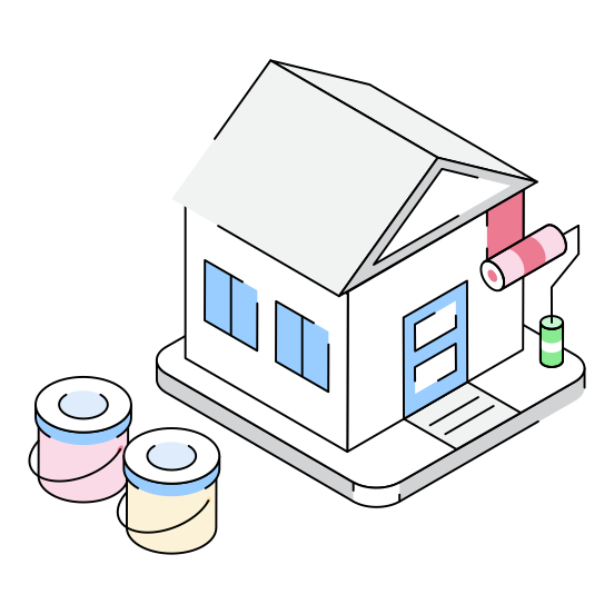 Renovation, Painting, Home, House, Residence illustration