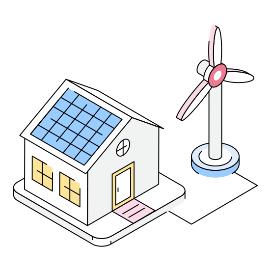 Sustainable, Renewable, Windmill, Eco, Solar illustration