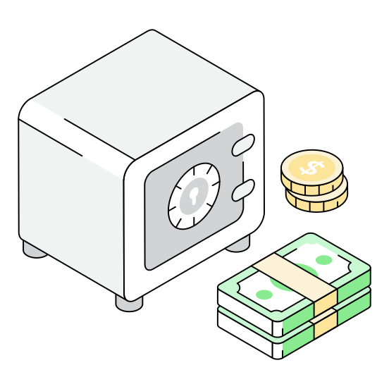 Vault, Safe, Locker, Deposit, Money illustration