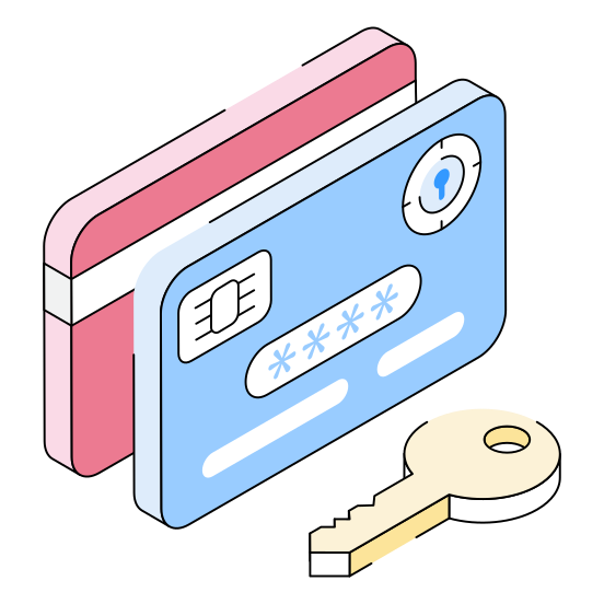 Access, Debit, Credit, Banking, Card illustration