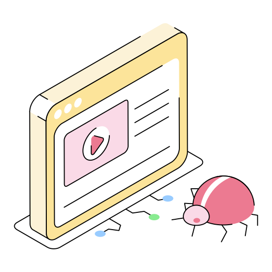 Bug, Virus, Malware, Malicious, Cyberattack illustration
