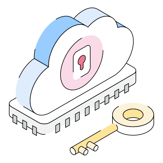 Cloud, Storage, Cybersecurity, Protection, Safety illustration