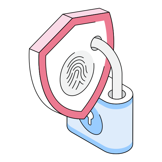 Cybersecurity, Protection, Safety, Cyber, Fingerprint illustration