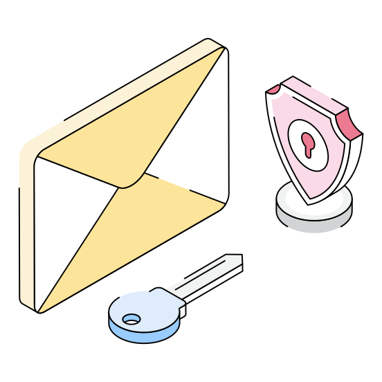 Cybersecurity, Protection, Safety, Encrypted, Shield illustration