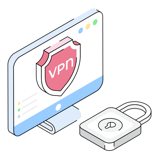 Cybersecurity, Vpn, System, Protection, Safety illustration