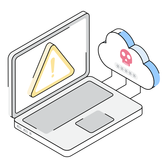 Error, Cyberattack, Cybercrime, Threat, Cloud illustration